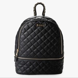 ALDO quilted black and gold backpack!
